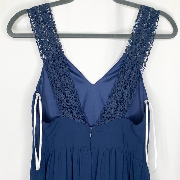 Lulus NWT Passionate Promise Navy Blue Lace Strap V Neck Maxi Dress Size Medium - Picture 6 of 11